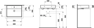 Laufen Kartell Umywalka wisząca lub nablatowa 60x46 cm z otworem na baterię biała z powłoką LCC H8163334001041 - odbiór osobisty: Kraków, Warszawa - Umywalki - miniaturka - grafika 1