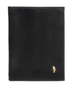 Portfele - PUCCINI ELEGANCKI CZARNY PORTFEL MĘSKI ZE SKÓRY NATURALNEJ Z ZABEZPCZENIEM RFID - miniaturka - grafika 1