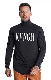 Kurtki męskie - Gianni Kavanagh Męska kurtka z dzianiny Black Lucifer Turtleneck, czarny, L - grafika 1