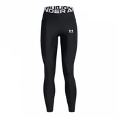 Legginsy - Damskie legginsy treningowe Under Armour Heatgear Rib Legging - czarne - miniaturka - grafika 1