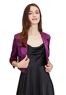 Kurtki damskie - Vera Mont Damska kurtka bolerko z zakładkami piwnicznymi, Prawdziwy purpurowy, 40 - miniaturka - grafika 1