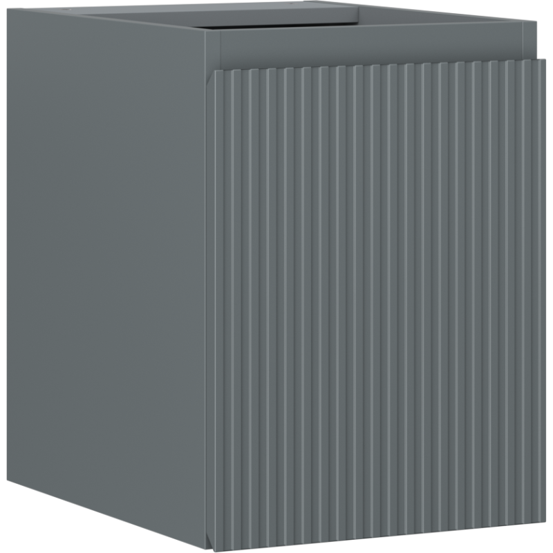 Mexen Rivel szafka łazienkowa podumywalkowa 35 cm, 1 drzwi, ryflowana, grafit mat - 91A21-03547-1-BF66