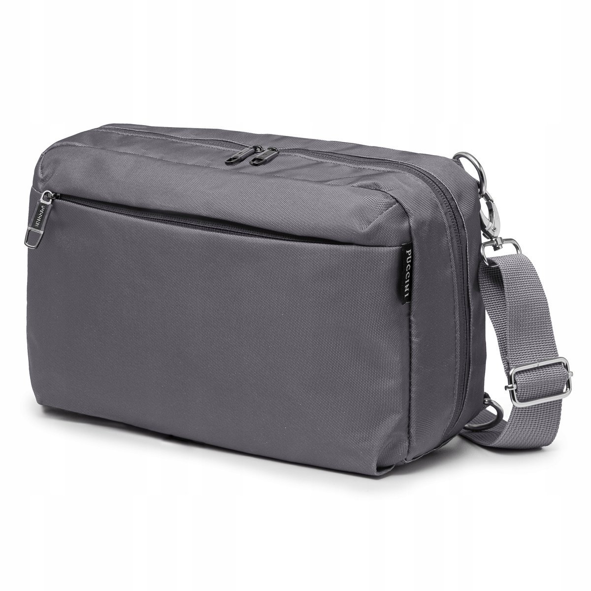 PUCCINI Plecak Damski Męski Miejski Na Jedno Ramię Sling Bag Szary TM249-4B