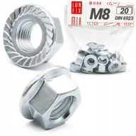 Śruby i nakrętki - Nakrętka kołnierzowa M8 DIN 6923 ząbkowana ocynk ocynkowana 25szt. - miniaturka - grafika 1