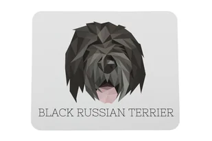 Czarny terier rosyjski podkładka geometryczny Art-Dog - Podkładki pod mysz - miniaturka - grafika 1