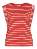 Koszulki i topy damskie - Vila Top "Veriana" w kolorze czerwono-białym - miniaturka - grafika 1