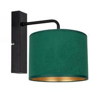 Lampy stojące - Kinkiet ścienny czarny loft z zielonym abażurem - miniaturka - grafika 1