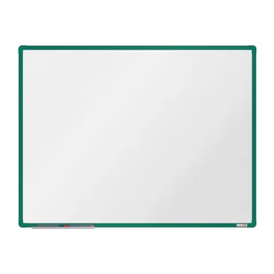 boardOK Biała magnetyczna tablica boardOK, 120 x 90 cm, zielona rama VOK120090-1400 - Tablice i flipcharty - miniaturka - grafika 1
