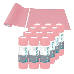Podkład higieniczny na rolce 33cm x 50cm różowy podfoliowany 54g MedixPro 600szt - Kosmetyczne akcesoria jednorazowe - miniaturka - grafika 1