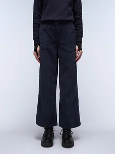 Napapijri Spodnie sztruksowe w kolorze granatowym - Spodnie damskie - miniaturka - grafika 1