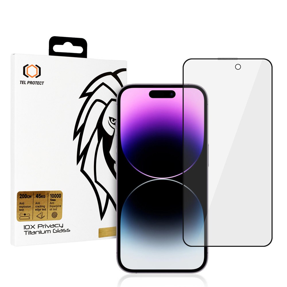 Hartowane szkło Tel Protect 10X Privacy Titanium do Iphone 14 Pro