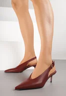 Czółenka - Bordowe Czółenka na Szpilce z Odkrytą Piętą i Szpiczastym Noskiem Latessa - miniaturka - grafika 1