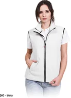 Kurtki i kamizelki sportowe damskie - VHONEY-L - bezrękawnik damski z polaru, kołnierz ze stójką - biały XL - miniaturka - grafika 1