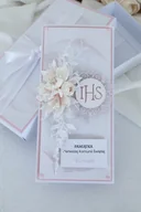 Kartki okolicznościowe i zaproszenia - Kartka na komunię dla dziewczynki różowa - miniaturka - grafika 1