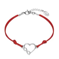 Bransoletki - Bransoletka serce nieskończoność srebrna - miniaturka - grafika 1