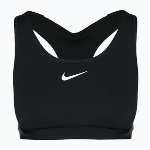 Biustonosz treningowy Nike Swoosh Medium Support black/white - Bielizna sportowa damska - miniaturka - grafika 1