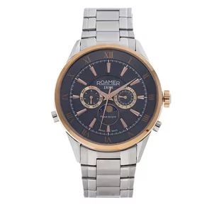 Zegarek Zegarek ROAMER - Superior Moonphase 508821 47 53 50 Silver - Zegarki męskie - miniaturka - grafika 1