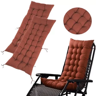 Poduszka Ogrodowa Na Krzesło Fotel Pikowana 2 Sztuki 110X60 Brązowa - Poduszki ogrodowe - miniaturka - grafika 1