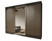 Szafy - Duża szafa przesuwna ROYAL 250 lustro lamele - miniaturka - grafika 1