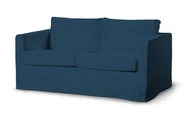 Pokrowce na meble - Dekoria Pokrowiec na sofę Karlstad 2-osobową nierozkładaną długi Ocean Blue morski niebieski) Sofa Karlstad 2-osobowa Cotton Panama 618-702-30 - miniaturka - grafika 1