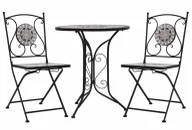 Meble ogrodowe - 3-cz. szary ceramiczny zestaw mebli bistro K4-G75 - miniaturka - grafika 1