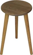 Taborety i hokery - Taboret lub hocker okrągły z litego dębu Ash Grey, Wykończenie nogi - Dąb olejowany, Wysokość [cm] - 34, Średnica siedziska [cm] - 30 - miniaturka - grafika 1