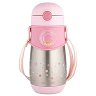 Bidony dla dzieci - Canpol babies Canpol Bidon termiczny z silikonową rurką 300 ml pink | szybka  | szeroki wybór kubków dla dzieci w każdym wieku - miniaturka - grafika 1