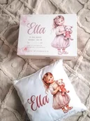 Pamiątka Chrztu Świętego - ZESTAW DZIEWCZYNKA kuferek i poduszka, prezent na chrzest, roczek - miniaturka - grafika 1