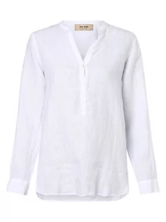 Koszule damskie - MOS MOSH - Damska bluzka lniana  Danna, biały - grafika 1