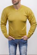 Swetry męskie - Sweter męski 2200 - kanarkowy - Risardi - miniaturka - grafika 1