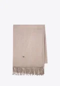 Apaszki i szaliki męskie - Szalik damski z frędzlami jednolity beżowy - miniaturka - grafika 1