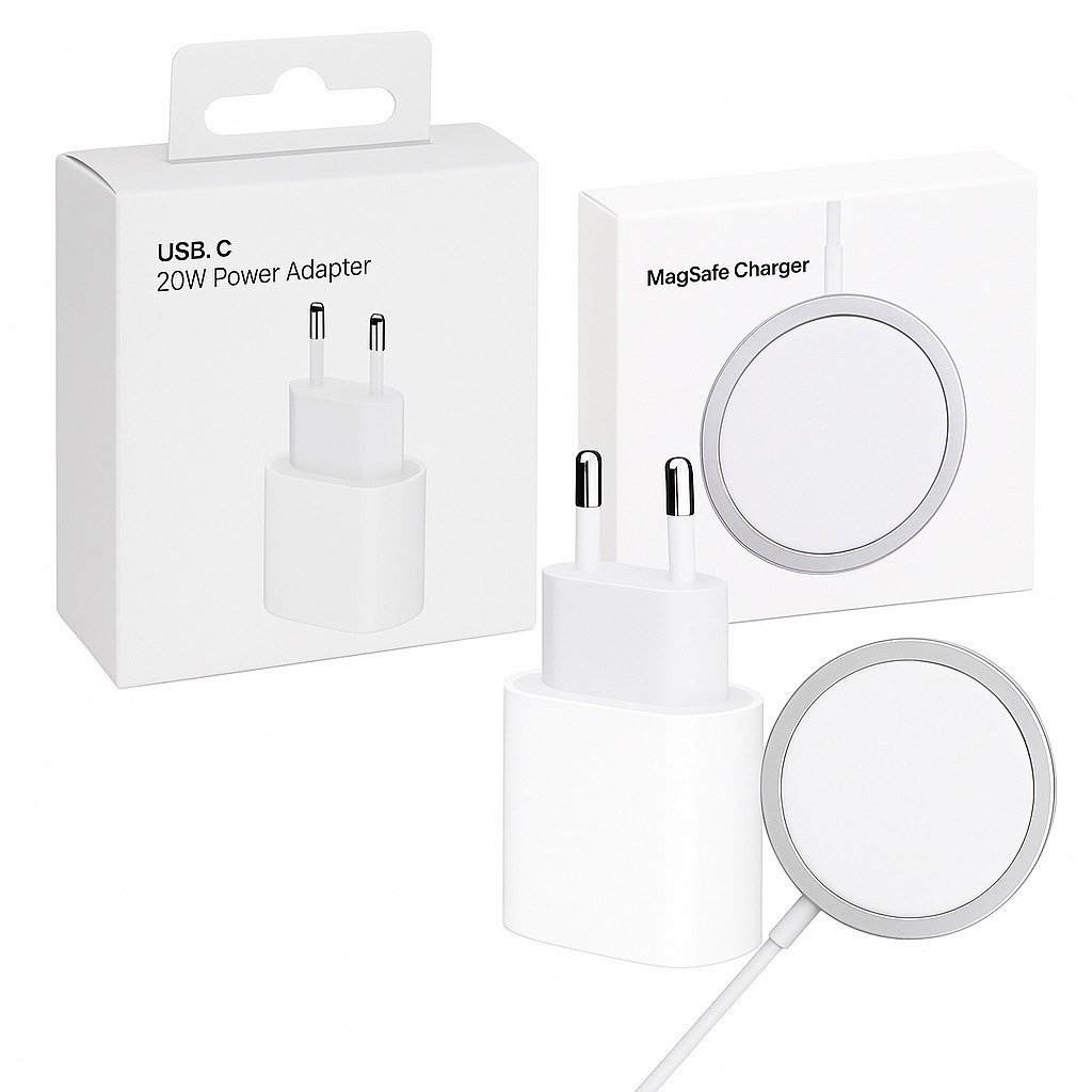 MAGSAFE ŁADOWARKA INDUKCYJNA DO APPLE IPHONE + Kostka USB-C