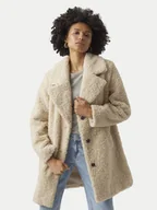 Płaszcze damskie - Vero Moda Kożuch Kylie Teddy 10289938 Beżowy Loose Fit - miniaturka - grafika 1