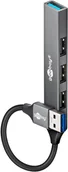 Huby USB - Goobay 74456 huby i koncentratory USB 2.0 Type-A 5000 Mbit/s Jasny Szary - miniaturka - grafika 1