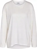 Bluzki damskie - Noisy May Biała Bluzka z Długim Rękawem Gładka Miejska XXL Kwb - miniaturka - grafika 1