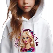 Bluzy dla dziewczynek - Bluza Dziecięca Biała Kaptur Na Prezent Let'S Go Party Barbi Wzory - 116 - miniaturka - grafika 1