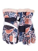 Rękawiczki - Rękawiczki Narciarskie Damskie Zwierzęce Wzory Z Futerkiem 20 Cm - miniaturka - grafika 1
