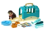 Zabawki interaktywne dla dzieci - Piesek z klatką do przenoszenia z akcesoriami - miniaturka - grafika 1