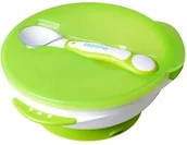Miseczki i talerzyki dla dzieci - Kidsme bowl with suction cup lid and thermo spoon Lime from 9 months 9832LI - miniaturka - grafika 1