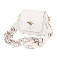 Torebki damskie - Polska Torebka Damska Biała Listonoszka Ego Kolorowy Pasek Na Ramię - miniaturka - grafika 1