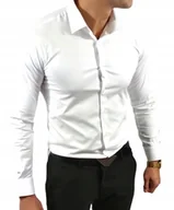 Koszule męskie - Koszula Męskabiała| Slim Fit Gładka Biznesowa Espada rozmiar XXL 45/46 - miniaturka - grafika 1