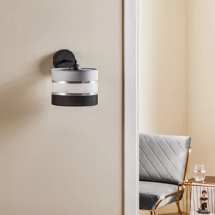 Kinkiet Helen z wysięgnikiem szaro-czarno-srebrny - Lampy ścienne - miniaturka - grafika 2