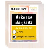 Dekoratorstwo - Creative Deco płyta ze sklejki do cięcia laserem, A3 3mm, 42x30 cm, 3 sztuki - miniaturka - grafika 1