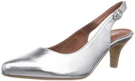 Czółenka - Andrea Conti 1009233096 damskie czółenka typu slingback, srebrny - Srebro 96-35 EU - miniaturka - grafika 1