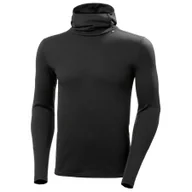 Bluzy sportowe męskie - Helly Hansen Lifa Merino Midweight Hoodie, bluza z kapturem, męska, czarna - miniaturka - grafika 1