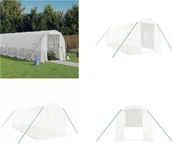 Szklarnie ogrodowe - vidaXL Szklarnia ze stalową ramą biała 12 m² 6x2x2 m - Szklarnia - Szklarnie - Tunel foliowy - Szklarnia wolnostojąca - miniaturka - grafika 1