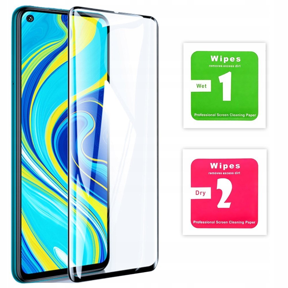 SZKŁO HARTOWANE 5D OCHRONNE PEŁNE CAŁY EKRAN Z RAMKĄ DO REDMI NOTE 9