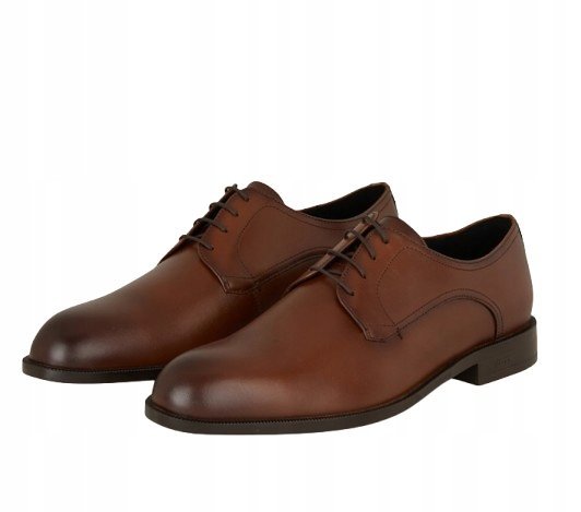 BOSS PÓŁBUTY MĘSKIE SKÓRZANE BRĄZOWE ELEGANCKIE 41 1J6C