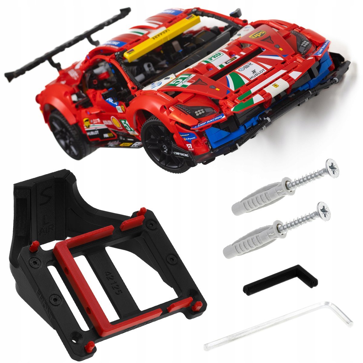 Ferrari 488 GTE - 42125 - BEZPIECZNE mocowanie ścienne / Uchwyt na LEGO
