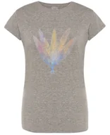 Koszulki i topy damskie - T-Shirt damski kolorowy nadruk Pióra r.XL - miniaturka - grafika 1